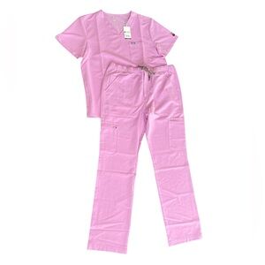 Figs Dusk Purple Chisec Top Cairo Cargo Scrub Pants Mens Size Large NEW NWT